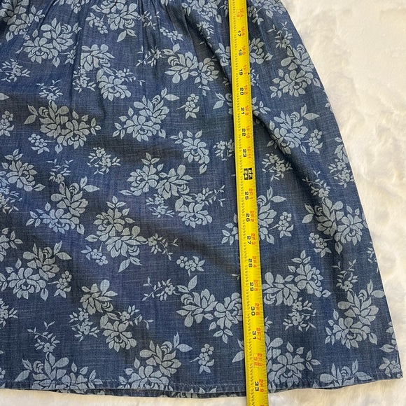 LOFT dress cotton blue floral print keyhole neck summer back zip sleeveless 0P - Picture 3 of 10